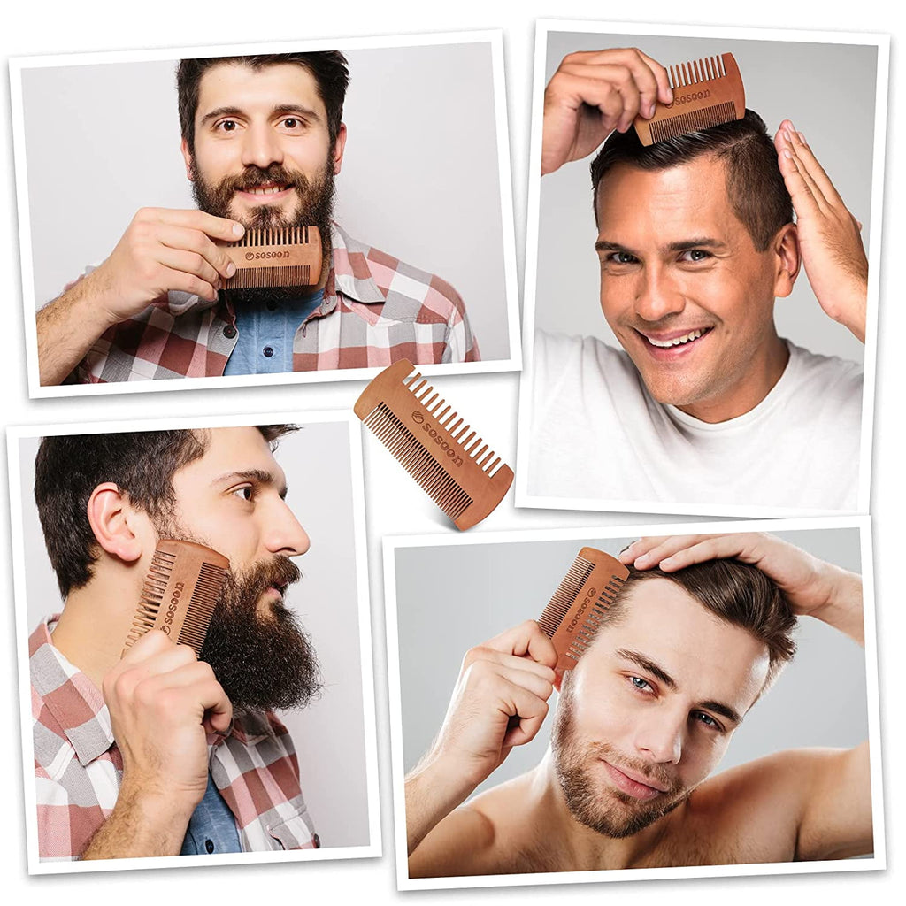 100% Boar Bristle Black Walnut Wood Comb for Men to Tame and Soften Your Facial Hair - Image 3