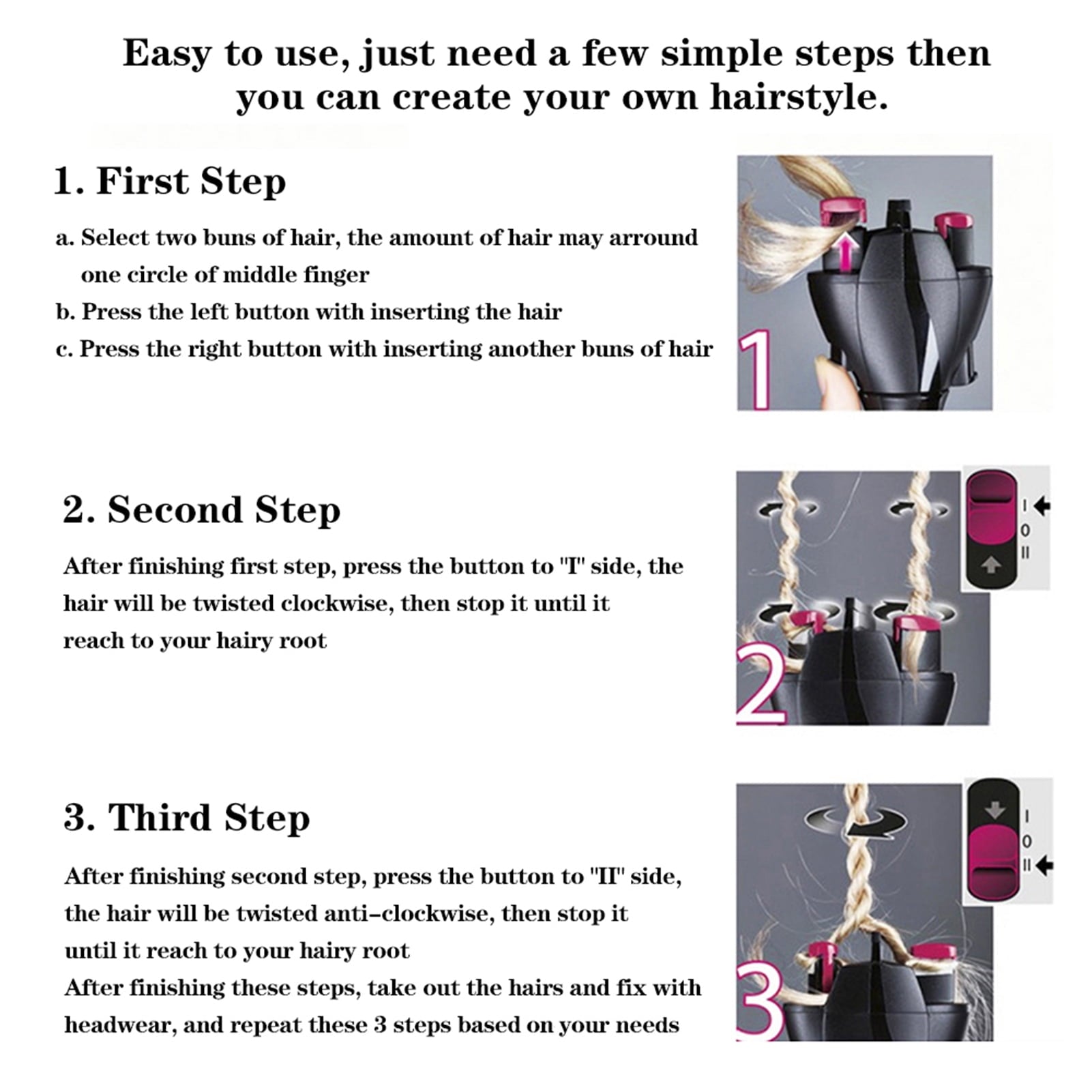 Electric hair braider, Hair Tools Braid Maker Quick Twist Hair Auto Hair Twister Braider Hine Braid Braider Smart Mas... - Image 5