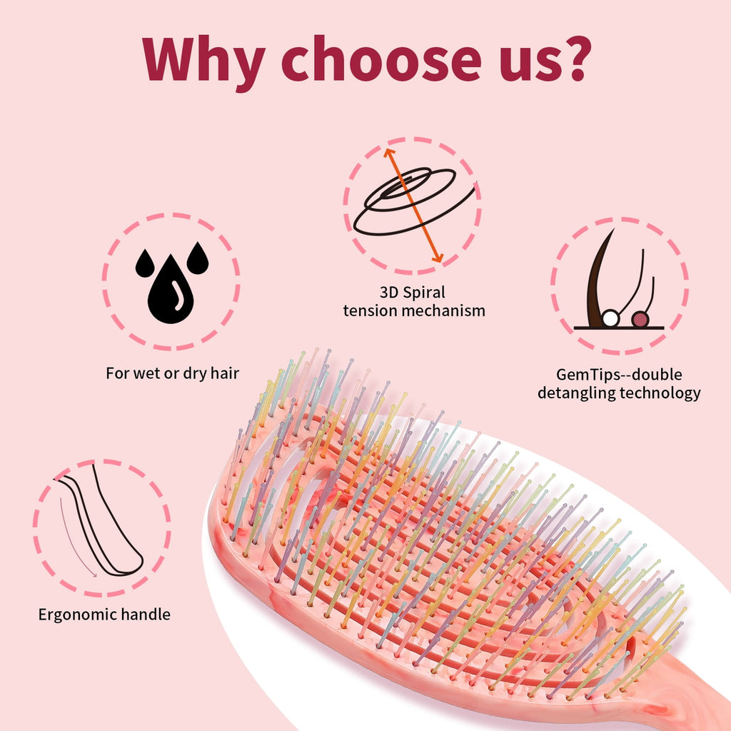 Hair Brush, Double Bristles Vented Brush for All Hair Types, Idea Gift - Image 5