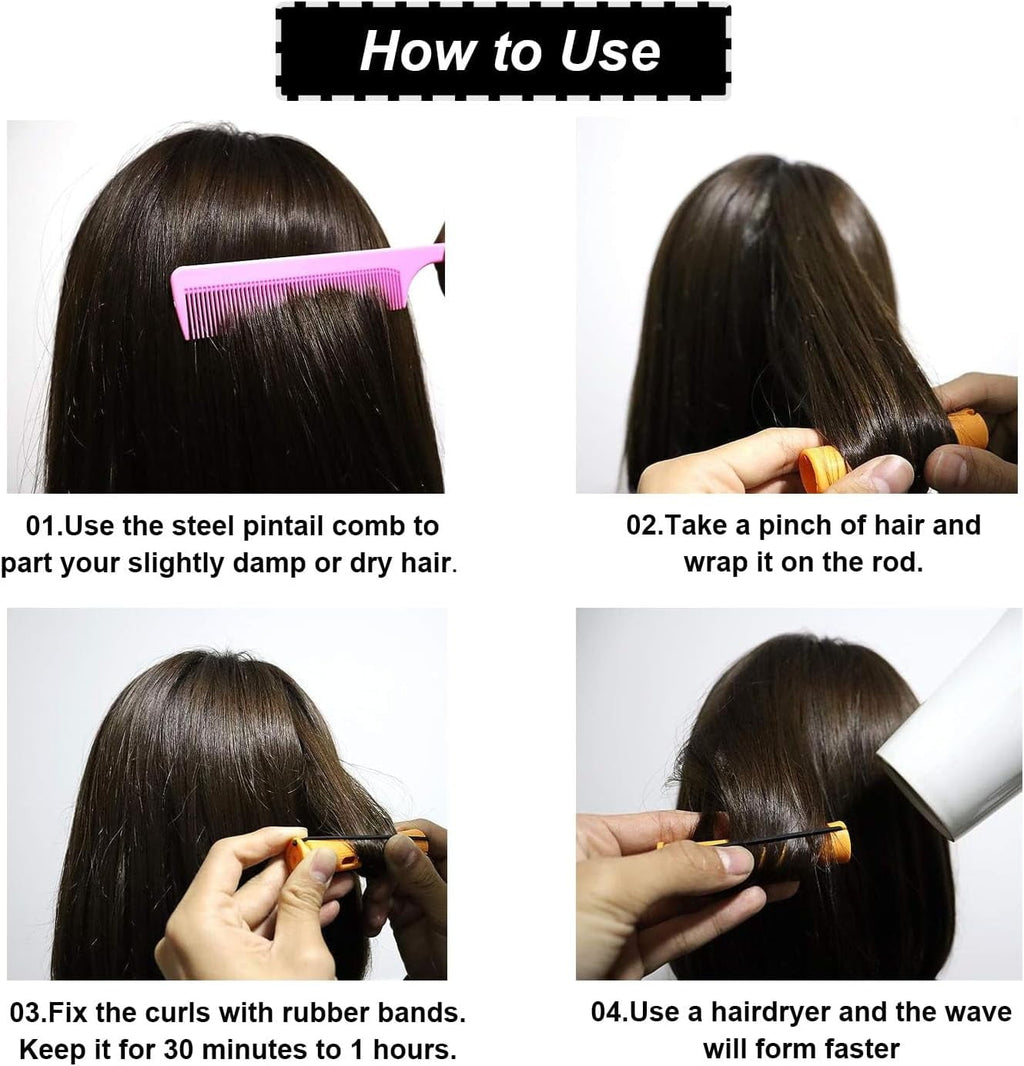 60 Pcs Hair Perm Rods Set Short Plastic Perming Rods Cold Wave Rods, 6 Sizes Hair Curling Rollers Hairdressing Tools ... - Image 3