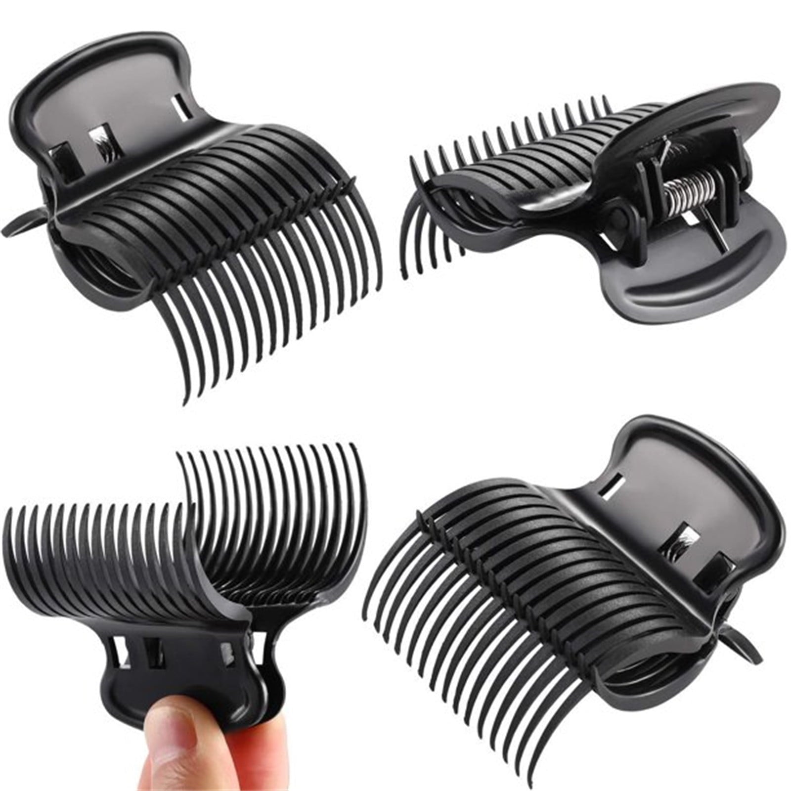 12 Pieces Hot Roller Clips Hair Curler Clips Replacement Roller Clips For Women Girls Hair Sec-tion Styling (Black) - Image 2