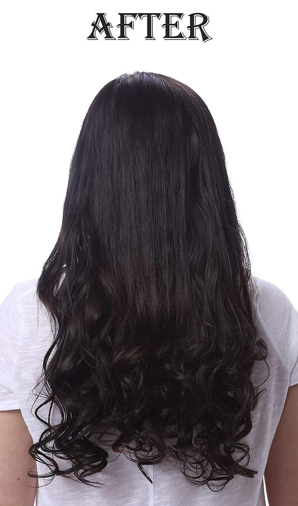 20" Full Head Clip in Synthetic Hair Extensions 7pcs 140g (1B) - Image 5