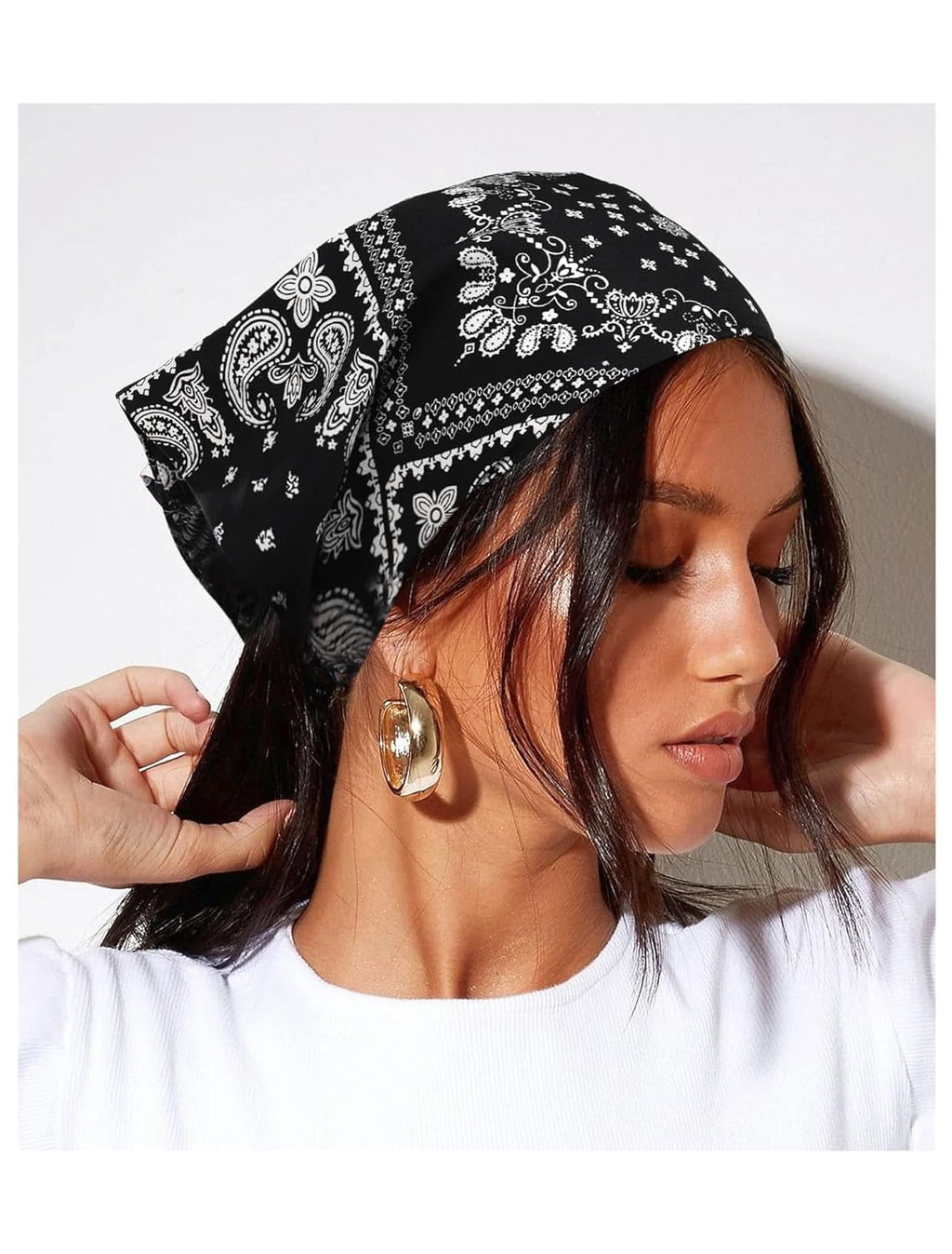 3 Pcs Floral Elastic Hair Scarf Headbands Hair Bandanas Head Kerchief Bohemia Chiffon Turban Triangle Scarves - Image 5