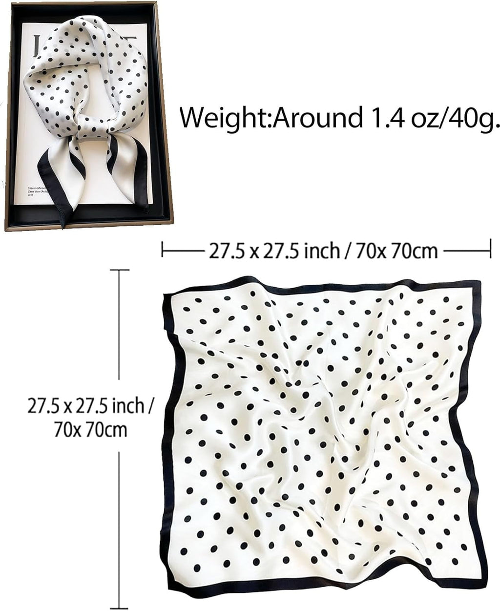 For Women Lightweight Fashion Neck Silk Satin Head Scarves For Sleeping Handbags - Image 3