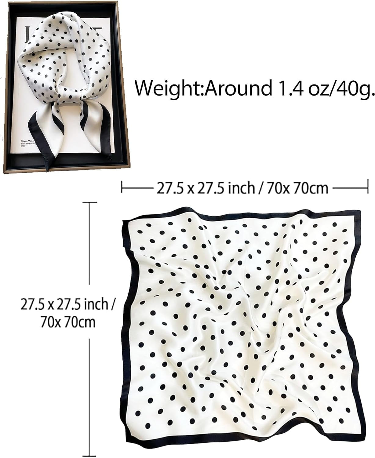 For Women Lightweight Fashion Neck Silk Satin Head Scarves For Sleeping Handbags - Image 3