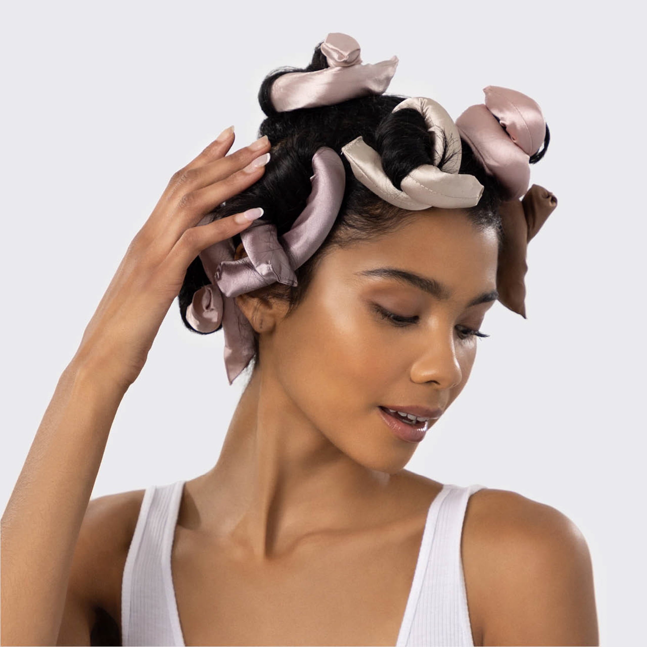 Heatless Hair Curler, Satin Covered Curling Rod, Rosewood 6pcs - Image 5
