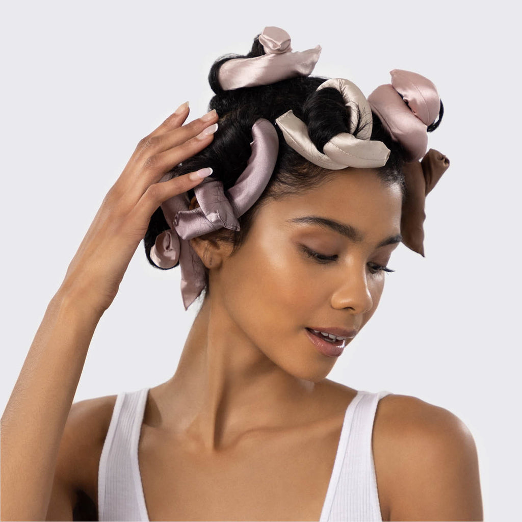 Heatless Hair Curler, Satin Covered Curling Rod, Rosewood 6pcs - Image 5