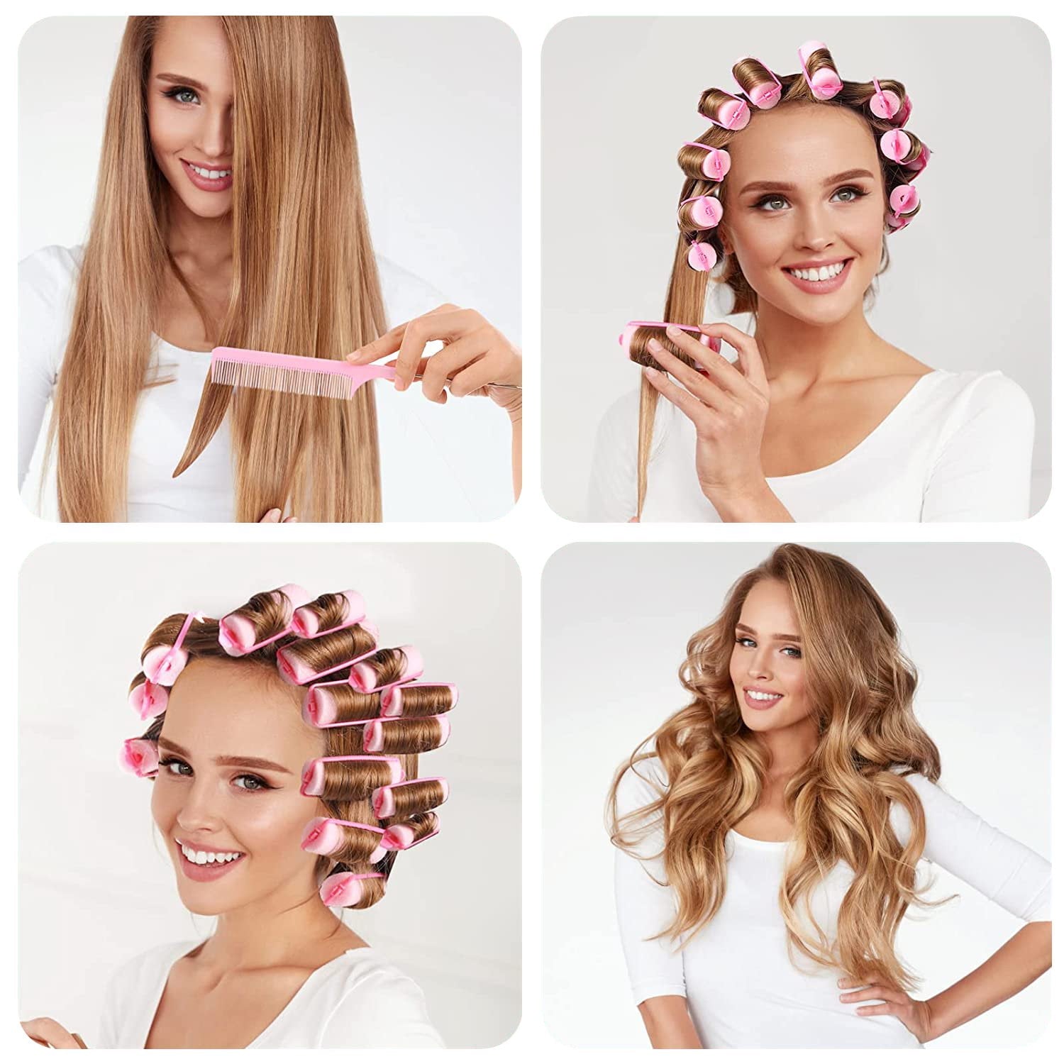 6pcs Rollers, Foam Roller Sleeping Curlers Flexible Styling Curlers Curlers for dressing Styling (4.0cm-Pink) - Image 4