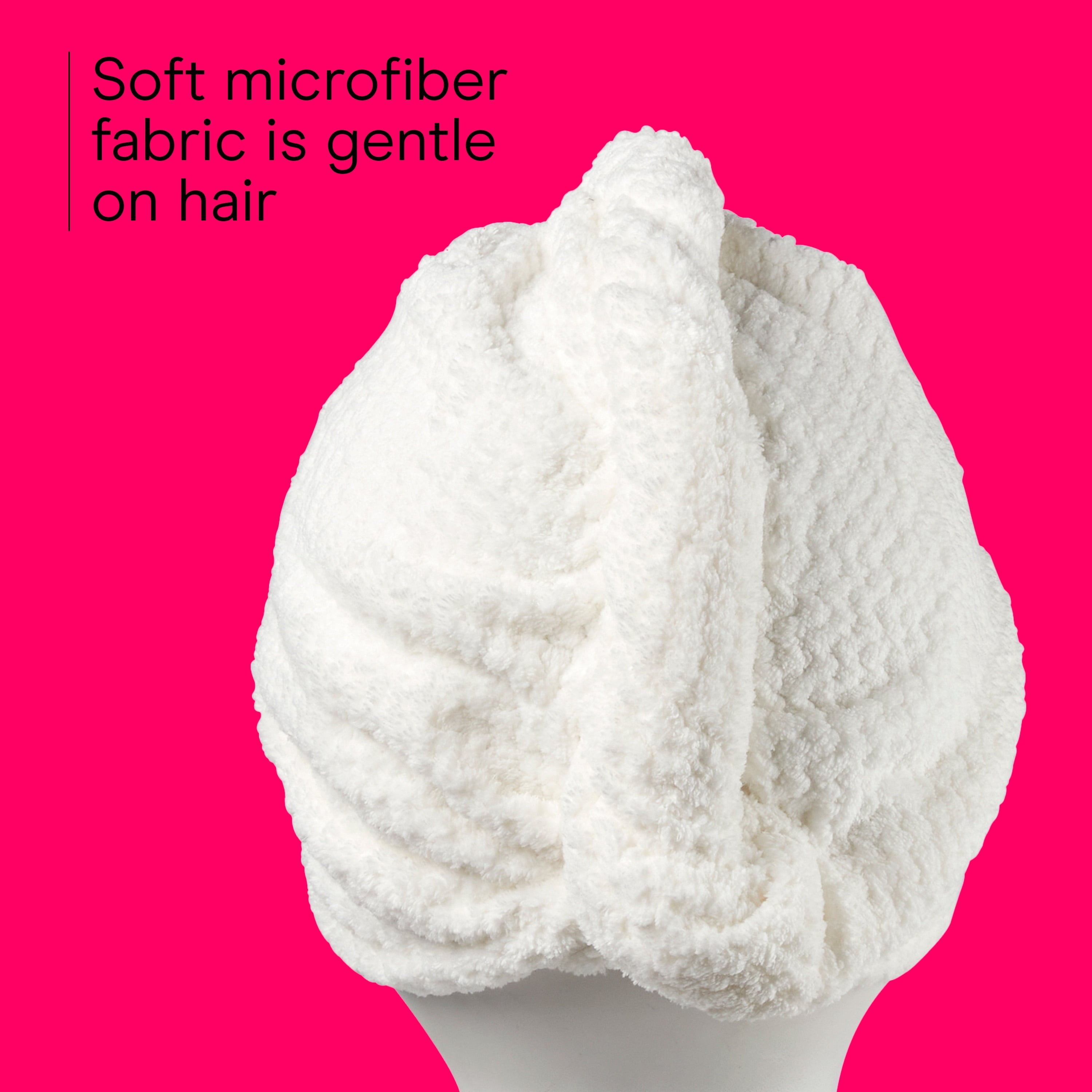 Conair Microfiber Hair Towel with Bow, White - Image 3