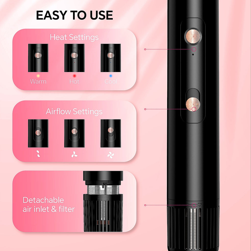 Brush, Hot Air Brush with Brushless Motor, Blowout Brush 1300W, Curling Iron - Image 6