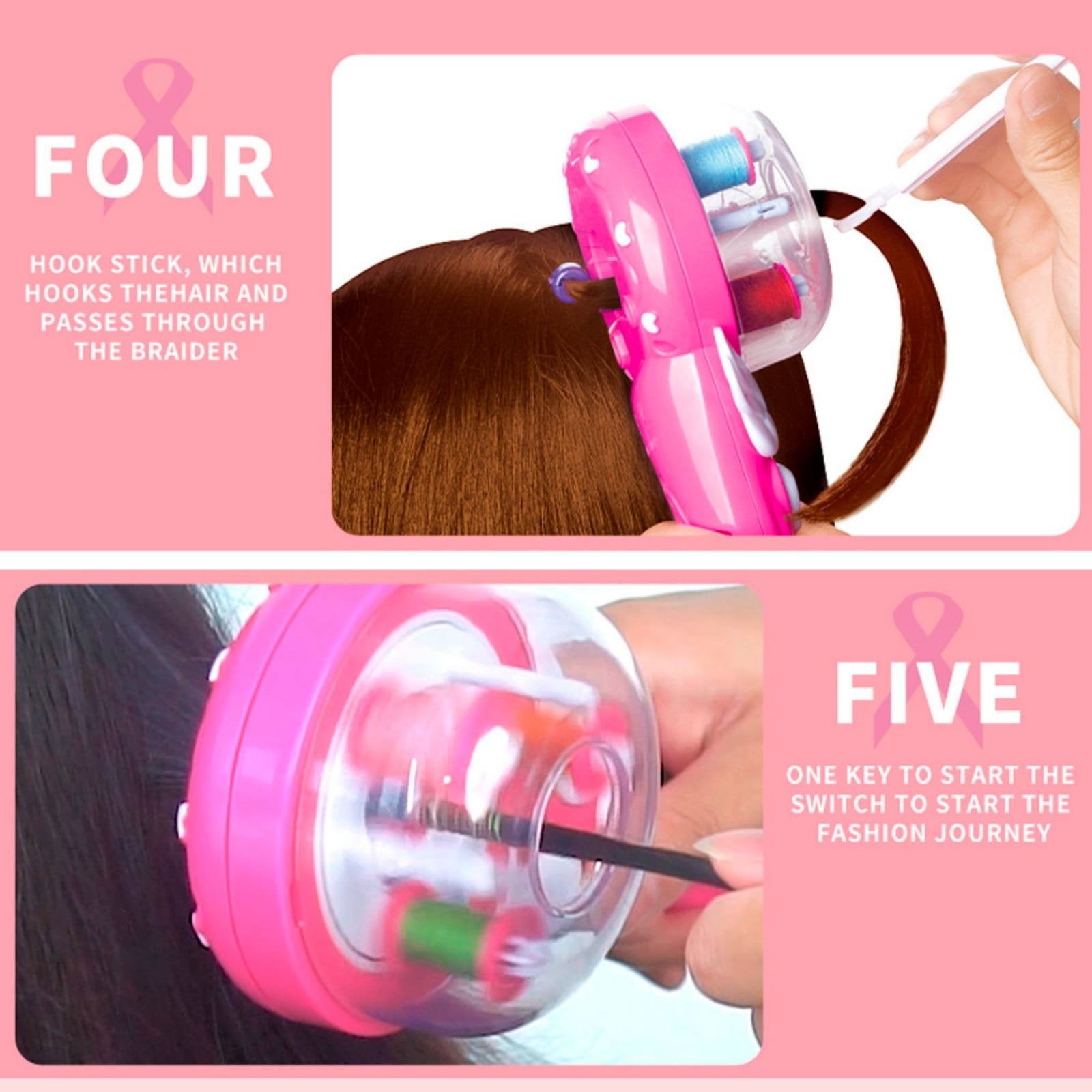 Kids Automatic Hair Braider Machine Tool For Creating Versatile Fashion Hairstyles In Five Easy To Use For Children - Image 5