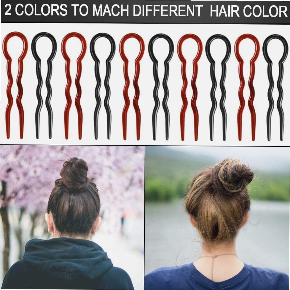 40 Pieces U Shaped Hair Pins, Plastic Large Hair Pins for Buns, Secure Hold Bobby Pins Hair Grips, Fast Spiral Hair Braid Twist Styling Hair - Image 3