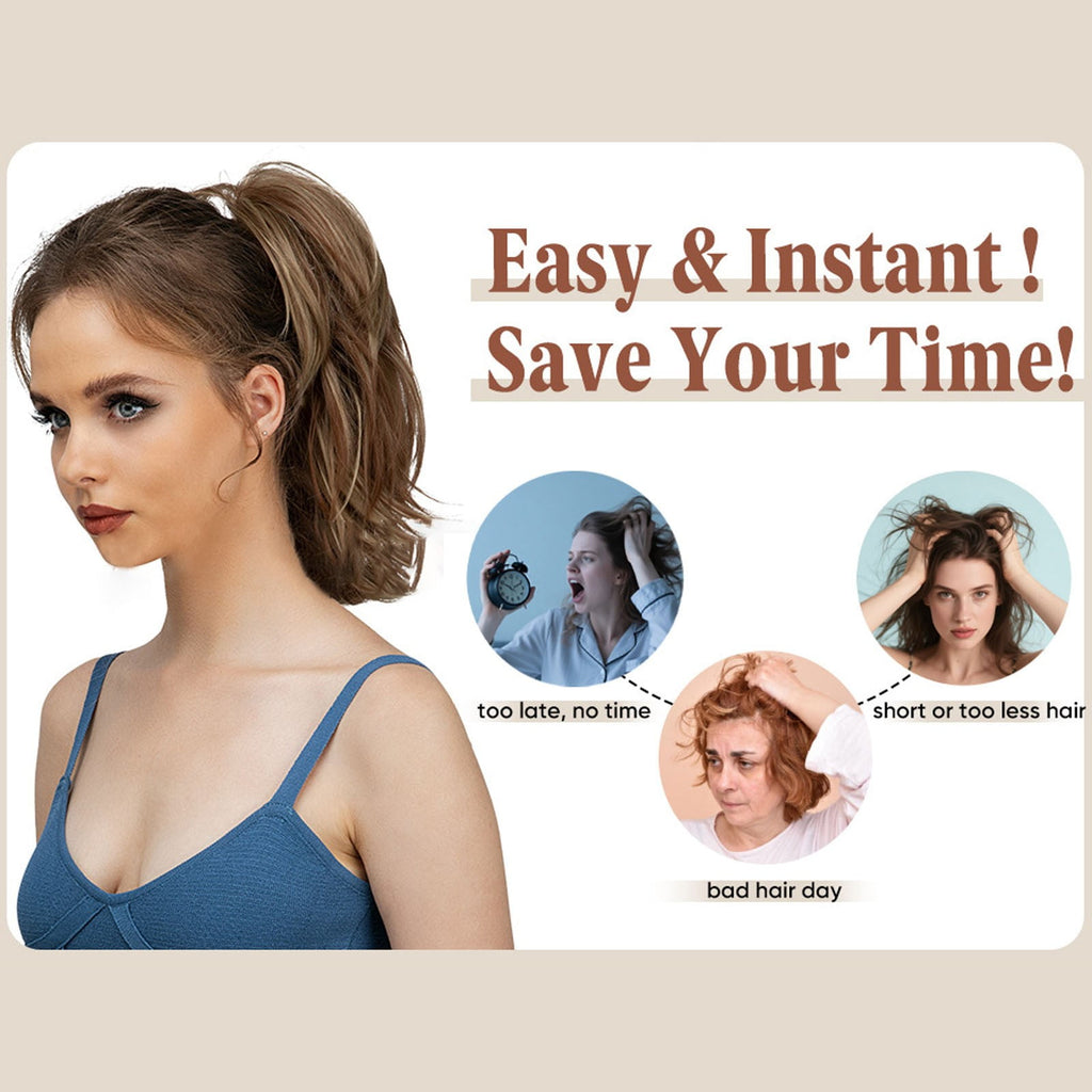 & Extensions Messy Bun Piece with Bendable Metal Wire for Women Straight Bun and Ponytail Extension Human Clip-in Acc... - Image 6