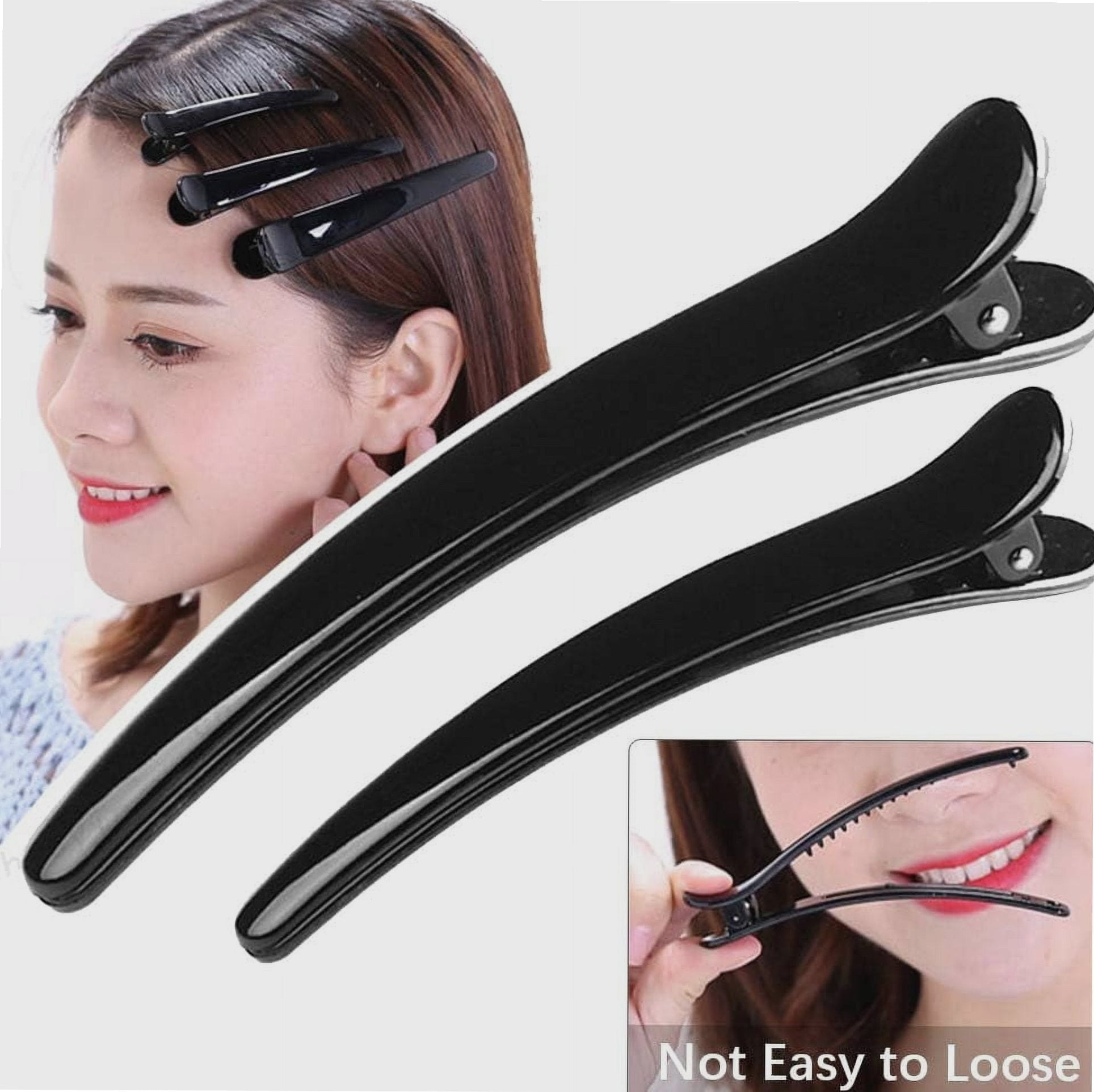12 Pcs duckbill Plastic Hair Clips for Women Duck Bill Sectioning Clips simple black Hair Clips (3 Inch) - Image 2