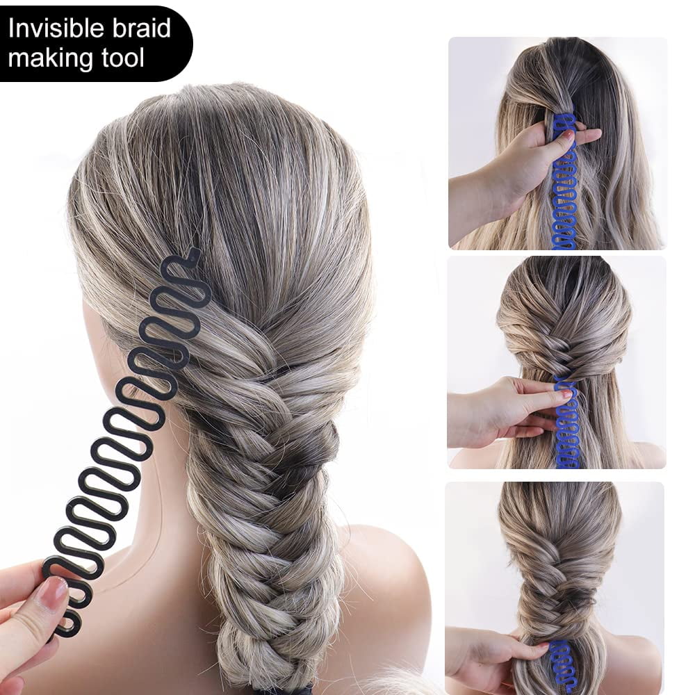1 Tail Hair Tool Hair Loop Styling Tool Set Tail Hair Flipper Pull through Ponytail Tool French Hair Braiding Tool Fr... - Image 4