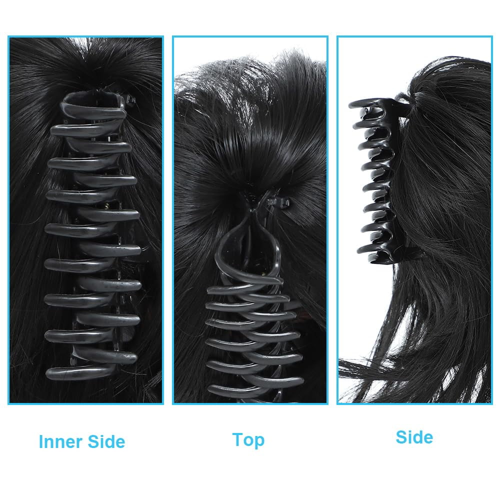 Hair Piece Claw Clip in Hair s Hair Piece for Women Straight Short High Ponytail Extension Tousled Updo Faux Hair Scr... - Image 3