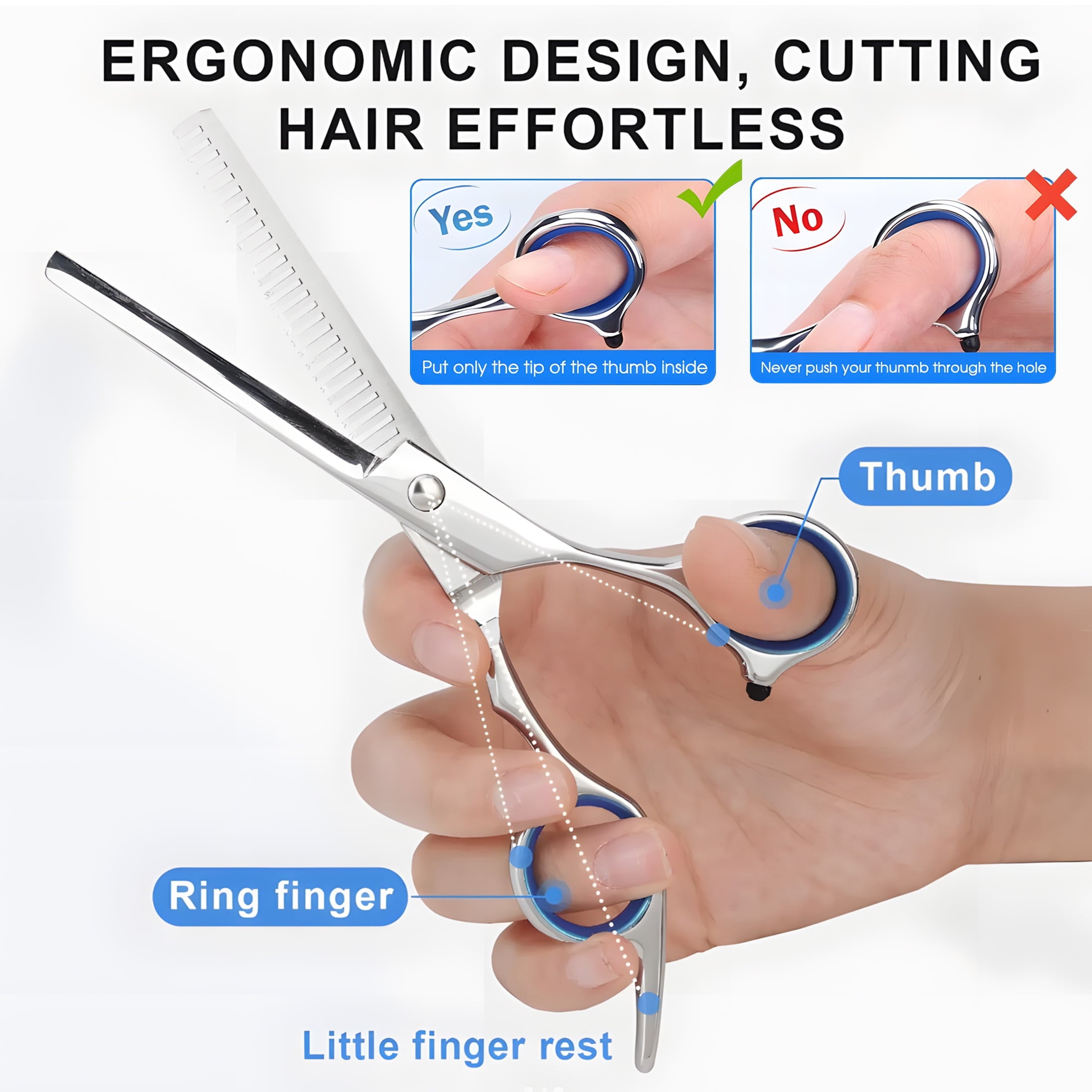 cyrico , 14 Pcs Professional cut Kit for Men and Women, Stainless Steel dressing Shears Set for Barber, Home - Image 6