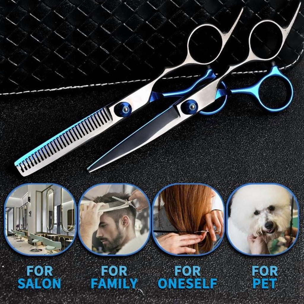 wingsbro 6.7 inches Hair Cutting Scissors kit, Professional Hairdrssing Tools for Salon Barber and Homeuse - Image 6