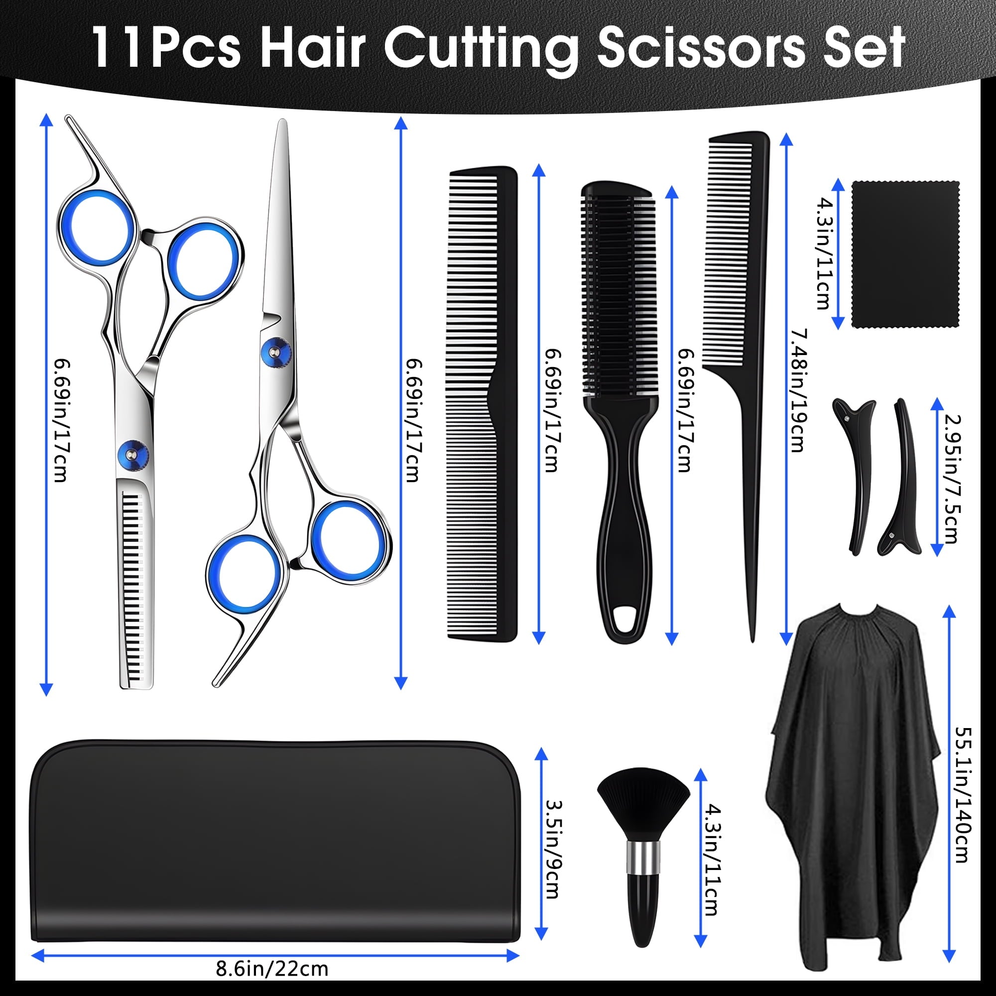 Scissors Kits, Shears for , cut Scissors for Women Men Stainless Thinning Trimming Scissors Professional Barber Acces... - Image 2