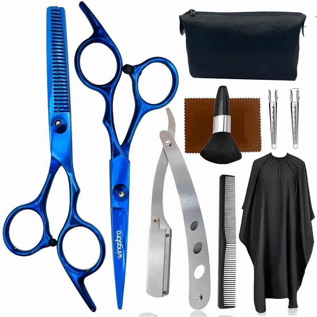 wingsbro 6.7 Inches Professional Hair Cutting Scissors Kit for Men and Women, Hairdressing Scissors Thinning Scissors Set for Salon Barber