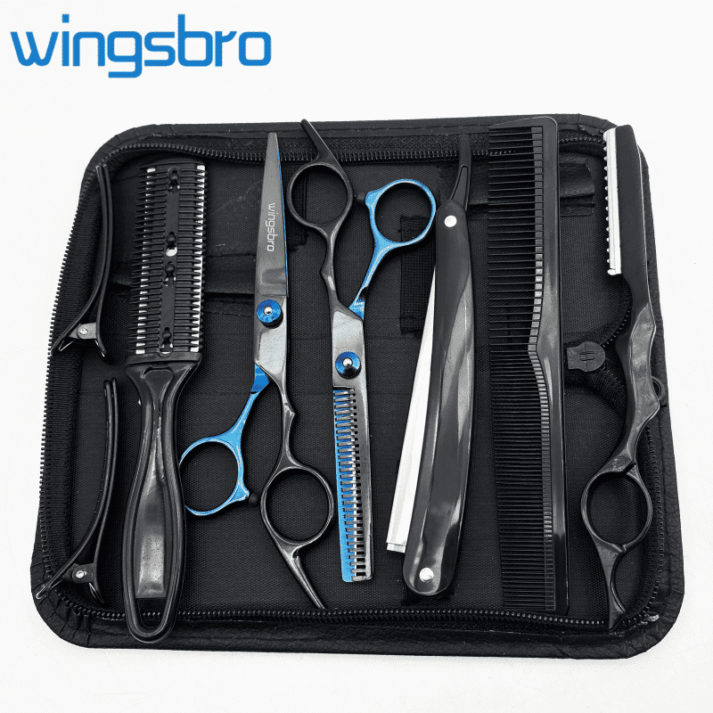 wingsbro 6.7 inches Hair Cutting Scissors kit, Professional Hairdrssing Tools for Salon Barber and Homeuse