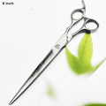 wingsbro 8 inches Silver Flat Scissors for Hair Cutting, Professional Barber Scissors