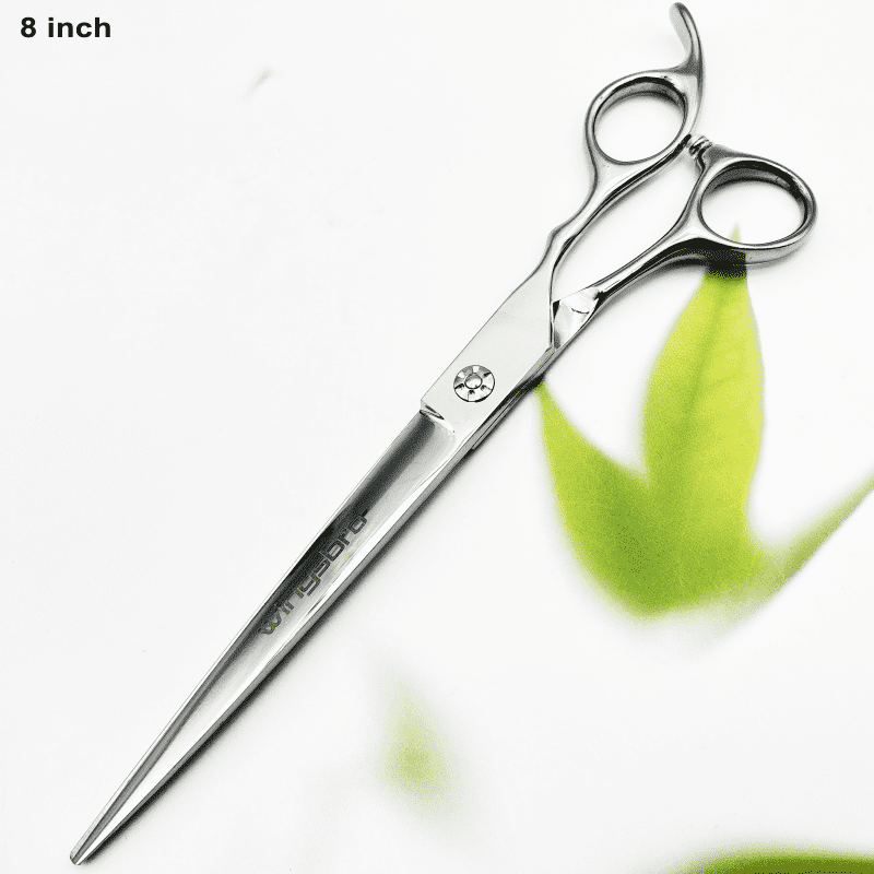 wingsbro 8 inches Silver Flat Scissors for Hair Cutting, Professional Barber Scissors